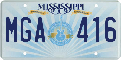 MS license plate MGA416