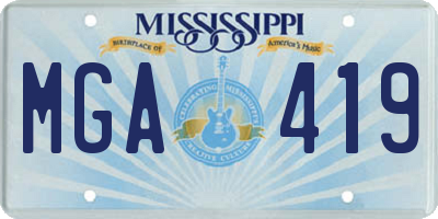 MS license plate MGA419