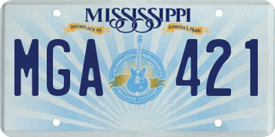 MS license plate MGA421