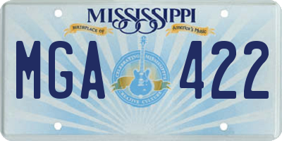 MS license plate MGA422