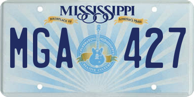 MS license plate MGA427