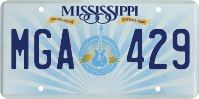 MS license plate MGA429