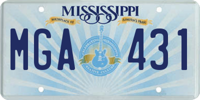 MS license plate MGA431
