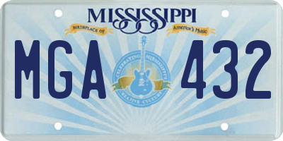 MS license plate MGA432