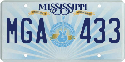 MS license plate MGA433