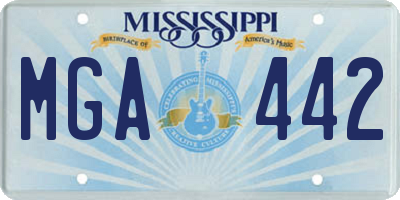 MS license plate MGA442