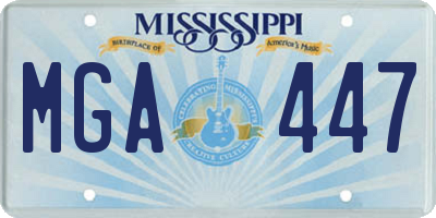MS license plate MGA447