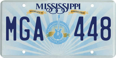 MS license plate MGA448