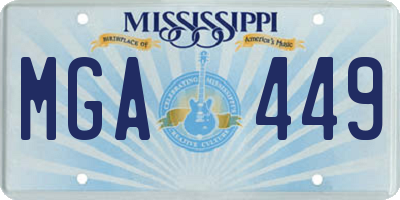 MS license plate MGA449