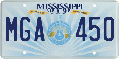 MS license plate MGA450