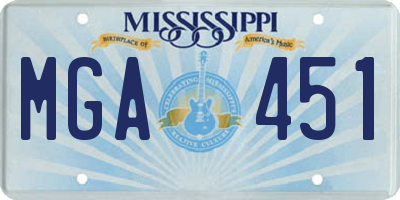 MS license plate MGA451