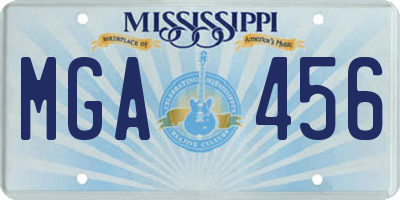 MS license plate MGA456
