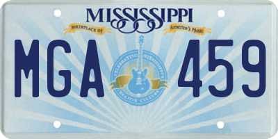 MS license plate MGA459