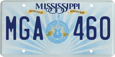 MS license plate MGA460