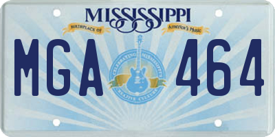 MS license plate MGA464