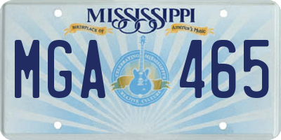 MS license plate MGA465