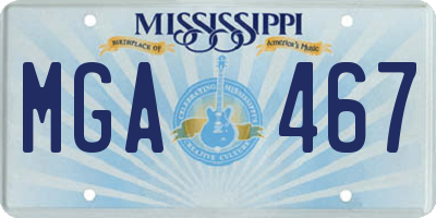 MS license plate MGA467