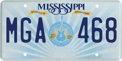 MS license plate MGA468