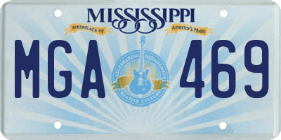 MS license plate MGA469
