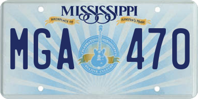 MS license plate MGA470