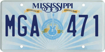 MS license plate MGA471