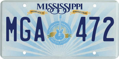 MS license plate MGA472
