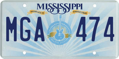 MS license plate MGA474