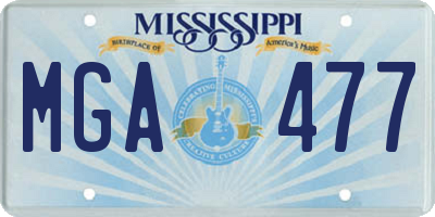 MS license plate MGA477