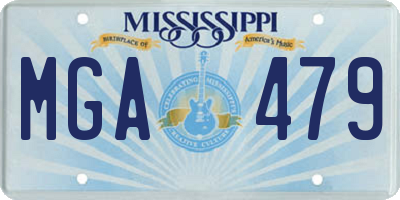 MS license plate MGA479