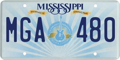 MS license plate MGA480