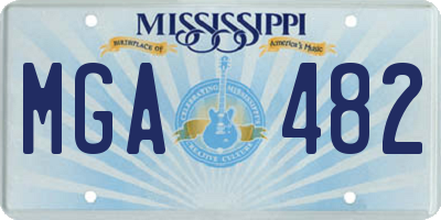 MS license plate MGA482