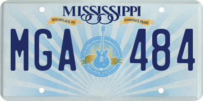 MS license plate MGA484
