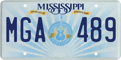 MS license plate MGA489
