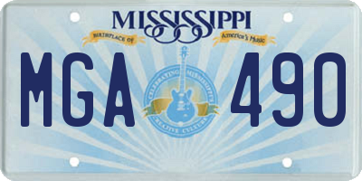 MS license plate MGA490