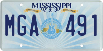 MS license plate MGA491