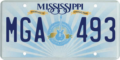 MS license plate MGA493