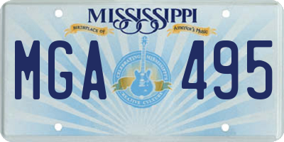 MS license plate MGA495