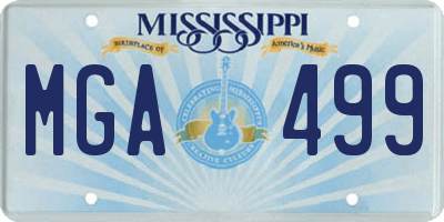 MS license plate MGA499