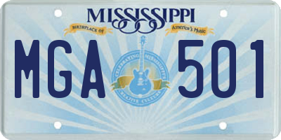 MS license plate MGA501