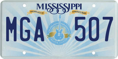 MS license plate MGA507