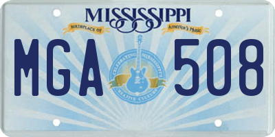 MS license plate MGA508