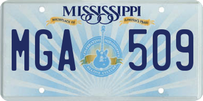 MS license plate MGA509