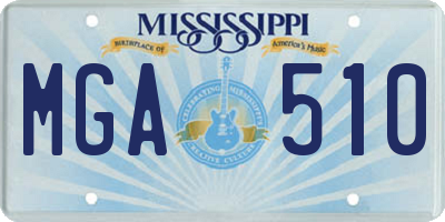 MS license plate MGA510