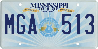 MS license plate MGA513