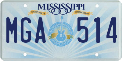 MS license plate MGA514