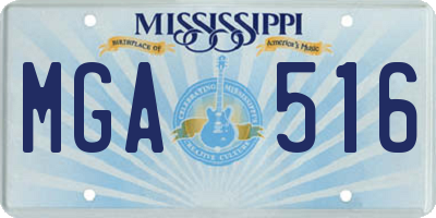 MS license plate MGA516