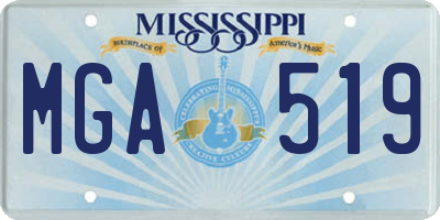 MS license plate MGA519