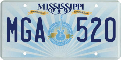 MS license plate MGA520