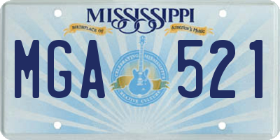 MS license plate MGA521