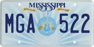 MS license plate MGA522